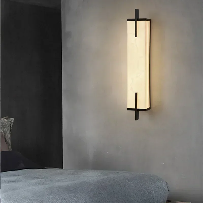 Golden Brass Marble Wall Lamp Led 60CM Neo-chinese Black Bedside Sconce Living Room Sofa TV Aisle Corridor Background Light
Golden Brass Marble Wall Lamp Led 60CM Neo-chinese Black Bedside Sconce Living Room Sofa TV Aisle Corridor Background Light