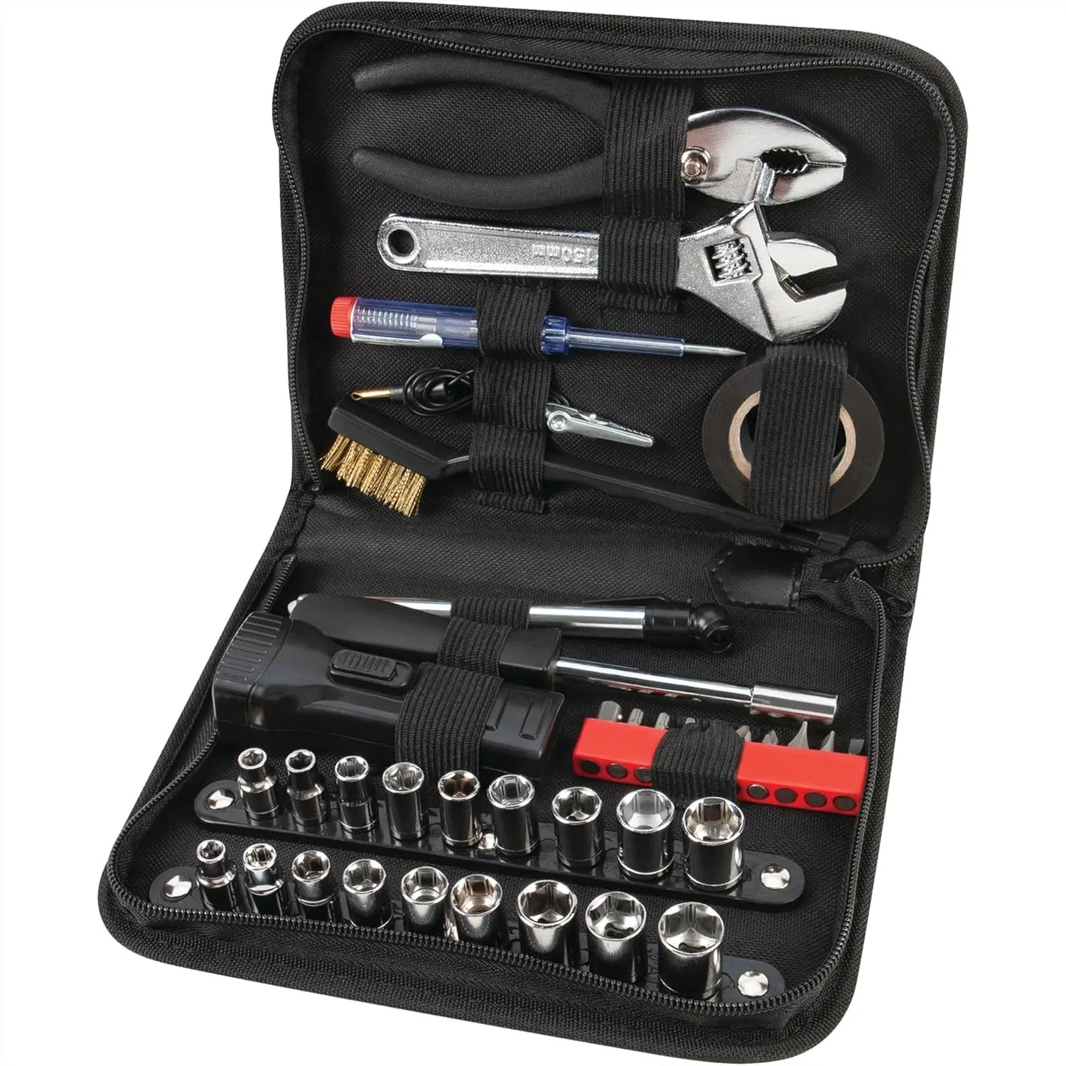 38 Piece Compact Tool Set with Zipper Case for Emergency Car Repair
38 Piece Compact Tool Set with Zipper Case for Emergency Car Repair