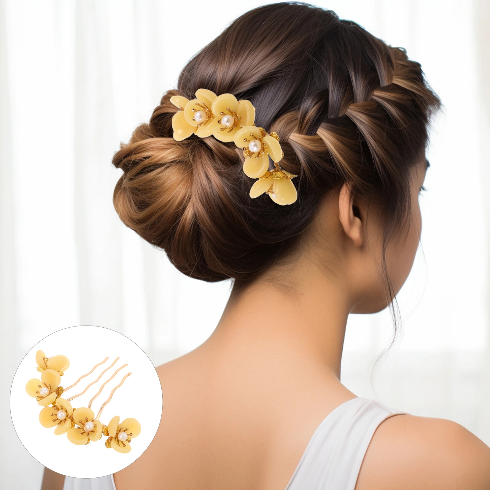 Elegant Floral Side Combs Vintage Accessories For Women Wedding Party Bridesmaid Yellow Flower Metal Lightweight Comfortable
Elegant Floral Side Combs Vintage Accessories For Women Wedding Party Bridesmaid Yellow Flower Metal Lightweight Comfortable