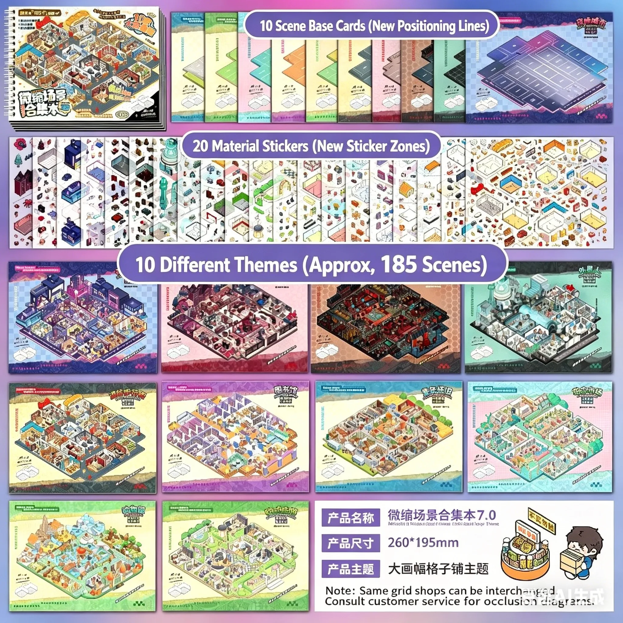 NEW 10 Themes 185Pcs 3D Stereoscopic Miniature Scene Landscape Stickers Collection DIY Handmade Creative Decompression Decor Sti
NEW 10 Themes 185Pcs 3D Stereoscopic Miniature Scene Landscape Stickers Collection DIY Handmade Creative Decompression Decor Sti