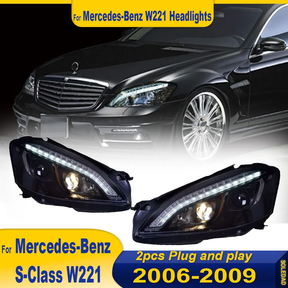 Car Headlights for Benz S- Class W221 LED Headlamp 2006 2007 2008 2009 Head Lamp Drl Projector Lens Automotive Accessories
Car Headlights for Benz S- Class W221 LED Headlamp 2006 2007 2008 2009 Head Lamp Drl Projector Lens Automotive Accessories