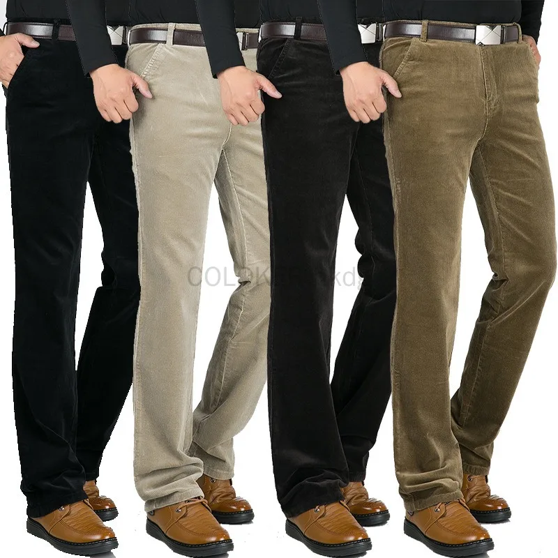 Men's Autumn Winter Thickened High Quality Corduroy Pants Business Casual Straight Fit Trousers with Zipper Fly in Black
Men's Autumn Winter Thickened High Quality Corduroy Pants Business Casual Straight Fit Trousers with Zipper Fly in Black