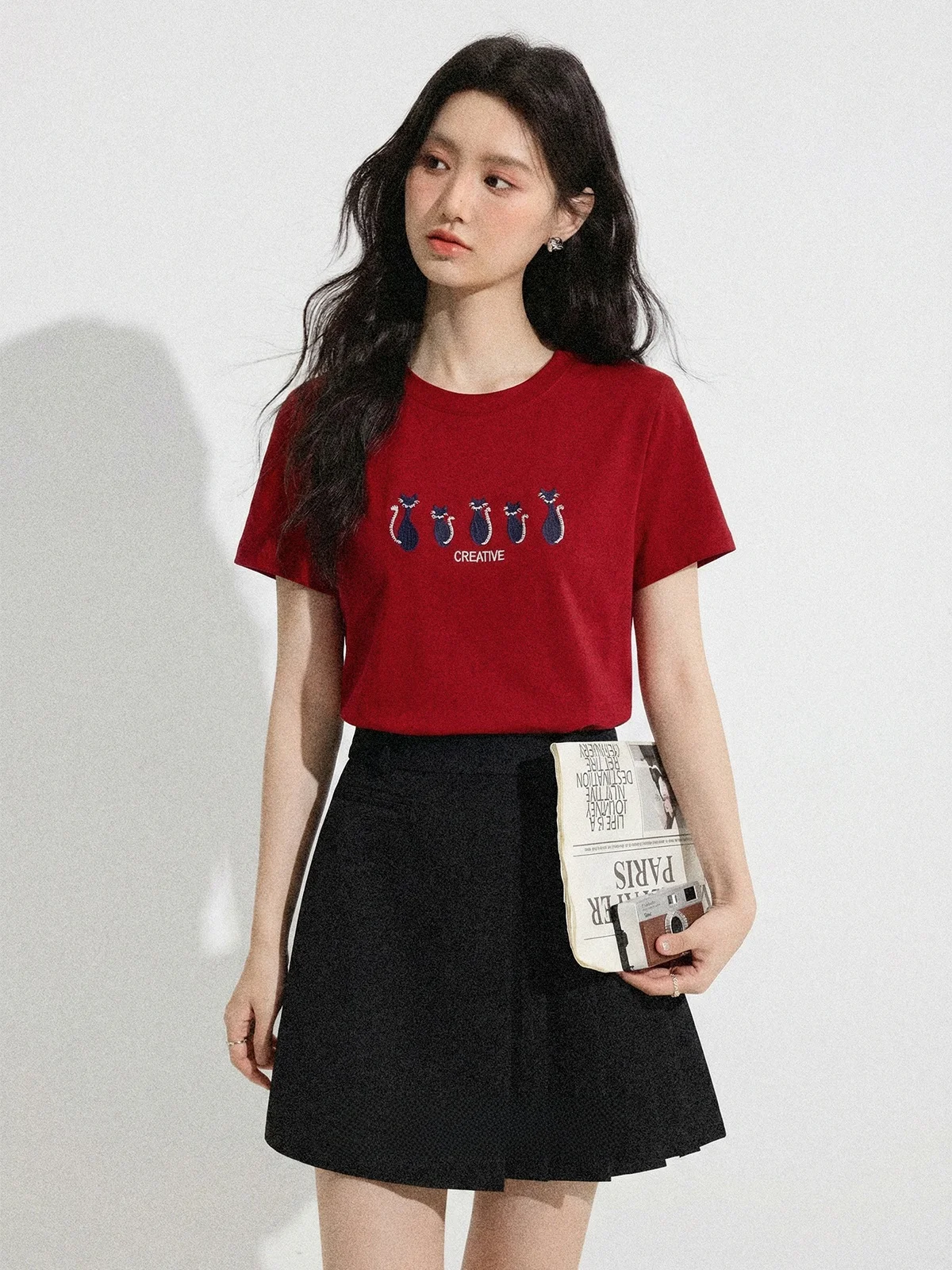 Zhang Soda 2026 Spring New Style round Neck Short Sleeve Women's T-shirt Red Slimming Top Commute Korean Loose Fit High Waist
Zhang Soda 2026 Spring New Style round Neck Short Sleeve Women's T-shirt Red Slimming Top Commute Korean Loose Fit High Waist