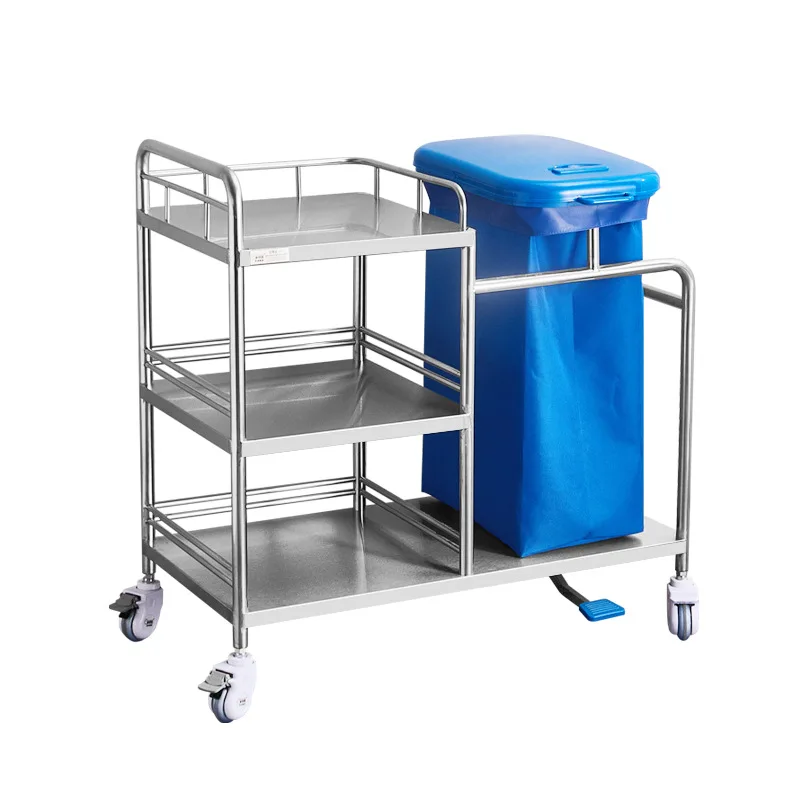 Medical three-layer nursing car Nurse garbage truck Quilt clothing car Storage and bed sweeping car
Medical three-layer nursing car Nurse garbage truck Quilt clothing car Storage and bed sweeping car