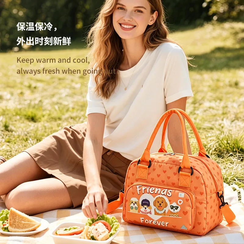 Cartoon insulated lunch box bag, thickened aluminum film portable picnic bag,waterproof and oil resistant double-layer bento bag
Cartoon insulated lunch box bag, thickened aluminum film portable picnic bag,waterproof and oil resistant double-layer bento bag