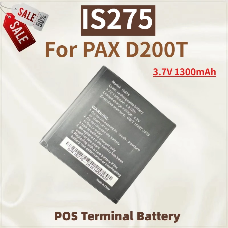 High Quality IS275 POS Terminal Battery 3.7V 1300mAh for PAX D200T Brand New Replacement Battery
High Quality IS275 POS Terminal Battery 3.7V 1300mAh for PAX D200T Brand New Replacement Battery