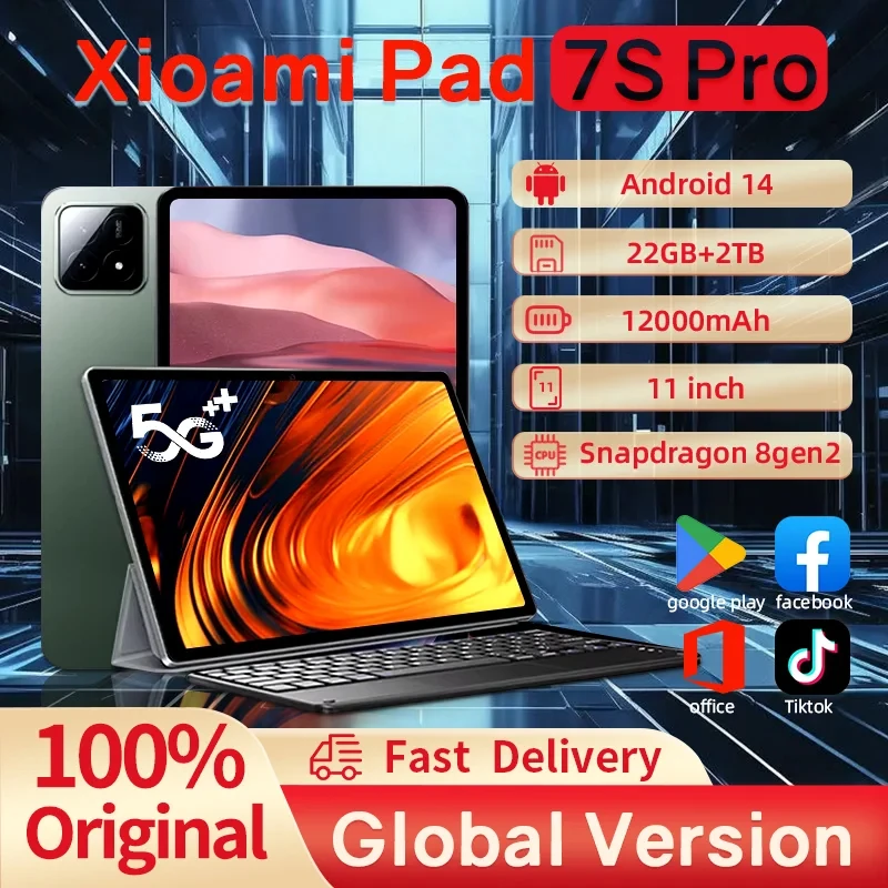 2025 New Edition Global Original Tablet PC Pad 7S Pro Snapdragon 8gen2 Android 14 HD 4K 22GB + 2TB 5G Tablet Dual SIM WIFI
2025 New Edition Global Original Tablet PC Pad 7S Pro Snapdragon 8gen2 Android 14 HD 4K 22GB + 2TB 5G Tablet Dual SIM WIFI