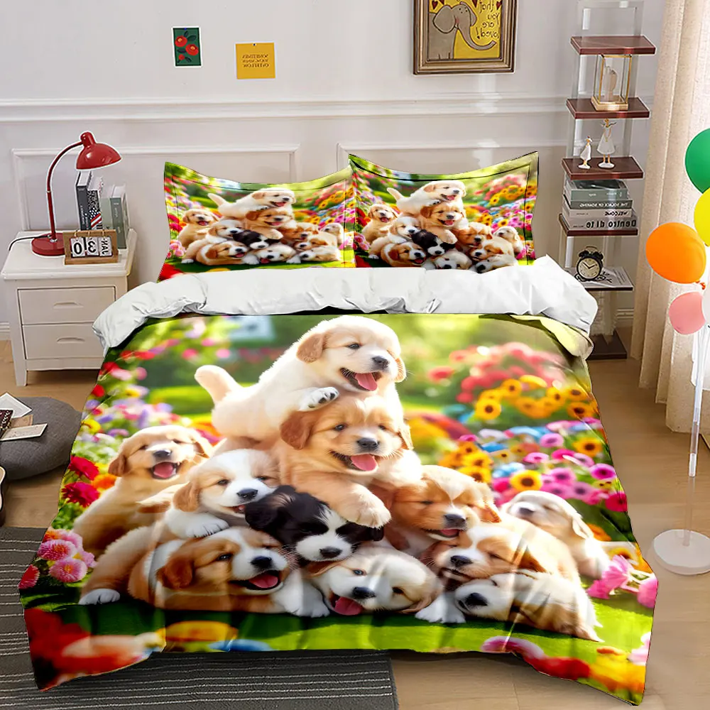 A group of puppies taking fun selfies Pattern Duvet Cover Set Digital Print Colorful Polyester Bedding with Zipper Closur gifts
A group of puppies taking fun selfies Pattern Duvet Cover Set Digital Print Colorful Polyester Bedding with Zipper Closur gifts