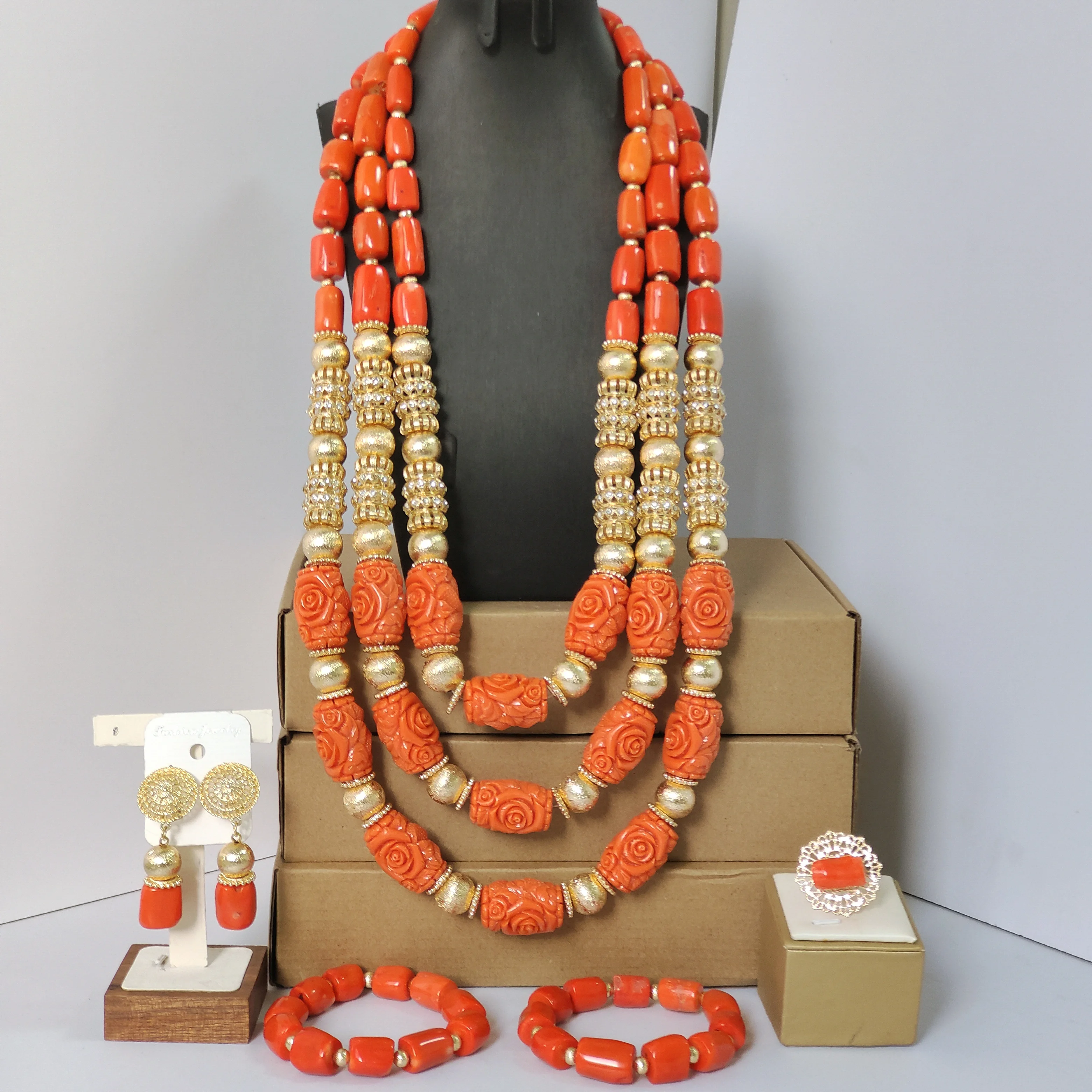 Nigerian Coral Beads Jewelry Sets African Wedding Bridal Accessories
Nigerian Coral Beads Jewelry Sets African Wedding Bridal Accessories