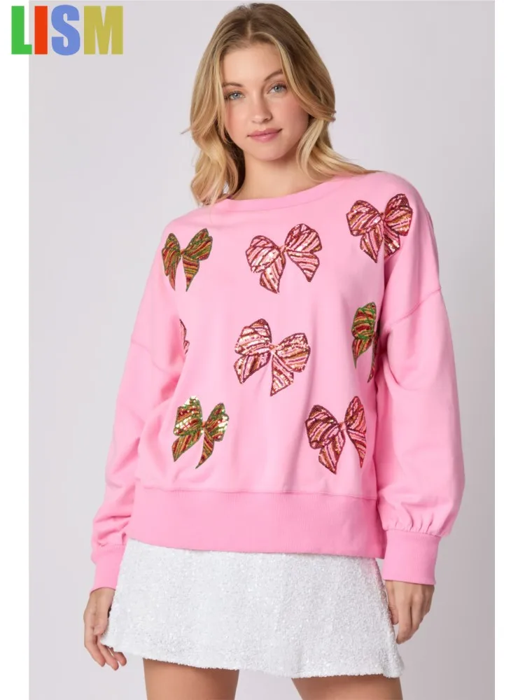 LISM Winter Christmas Bowknot Sequin Loose Long-sleeved Women's Sweatshirt y2k hoodies sweatshirt 2025 Retro Cute Women's Tops
LISM Winter Christmas Bowknot Sequin Loose Long-sleeved Women's Sweatshirt y2k hoodies sweatshirt 2025 Retro Cute Women's Tops