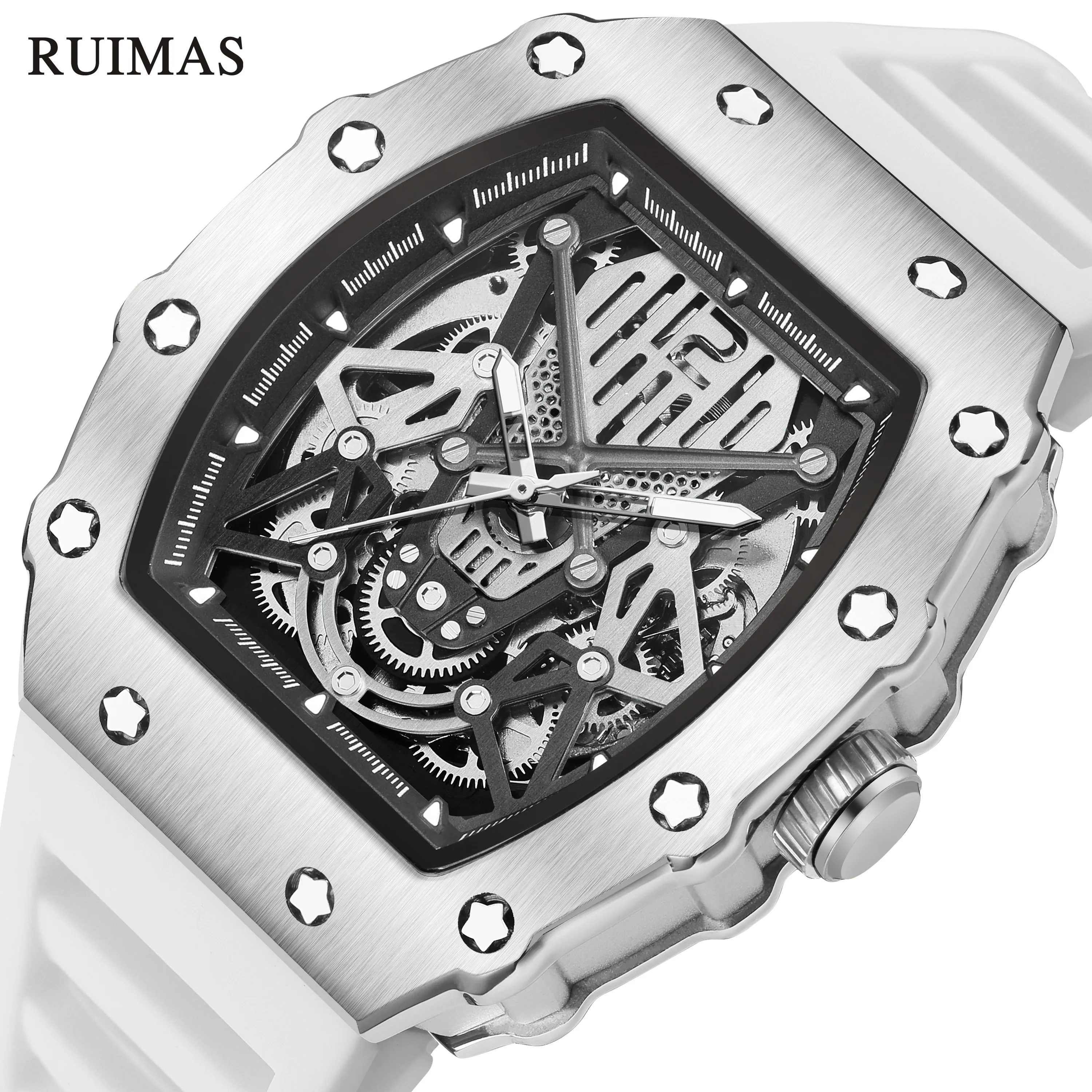 RUIMAS Luxury Hollow Mechanical Men's Watch Silicone Waterproof Sport Business Automatic Movement Wrist Watches Gift for Men
RUIMAS Luxury Hollow Mechanical Men's Watch Silicone Waterproof Sport Business Automatic Movement Wrist Watches Gift for Men