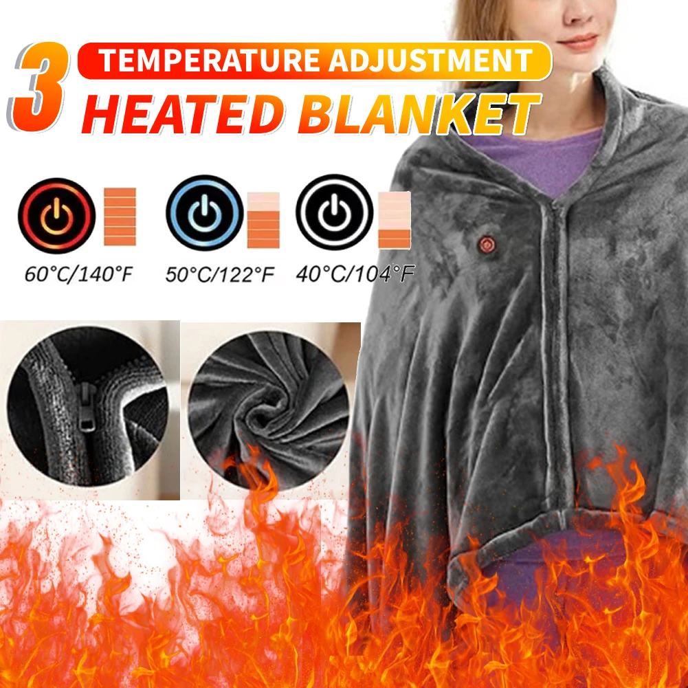 USB Electric Heated Blanket 3 Heating Levels Fleece Heated Blanket Portable Coral Velvet Body Warmer Blanket for Home and Office
USB Electric Heated Blanket 3 Heating Levels Fleece Heated Blanket Portable Coral Velvet Body Warmer Blanket for Home and Office