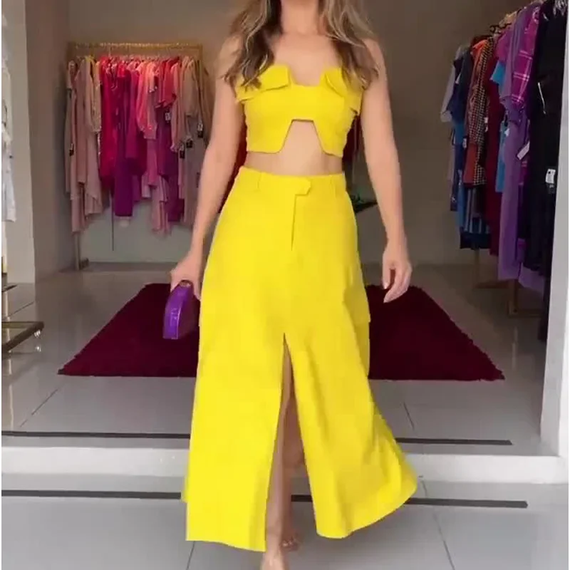 Skirt Set Women Two Piece Sets Sling Short Tops Y2k Streetwear High Waist Skirts Matching Sets High Waist Dress Sets 2025 Spring
Skirt Set Women Two Piece Sets Sling Short Tops Y2k Streetwear High Waist Skirts Matching Sets High Waist Dress Sets 2025 Spring