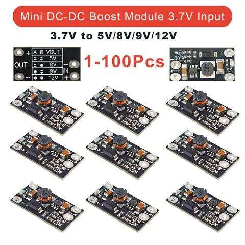 Mini Boost Module DC-DC Converter 5V 8V 9V 12V Switchable 1.5A Step Up Booster Voltage Regulator for Arduino DIY Lithium Battery