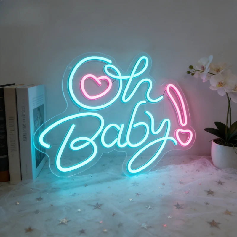 Oh Baby Neon Sign LED Night Light 3D Acrylic Heart USB Rechargeable Aesthetic Wall Art for Baby Shower Nursery Kids Room Decor
Oh Baby Neon Sign LED Night Light 3D Acrylic Heart USB Rechargeable Aesthetic Wall Art for Baby Shower Nursery Kids Room Decor