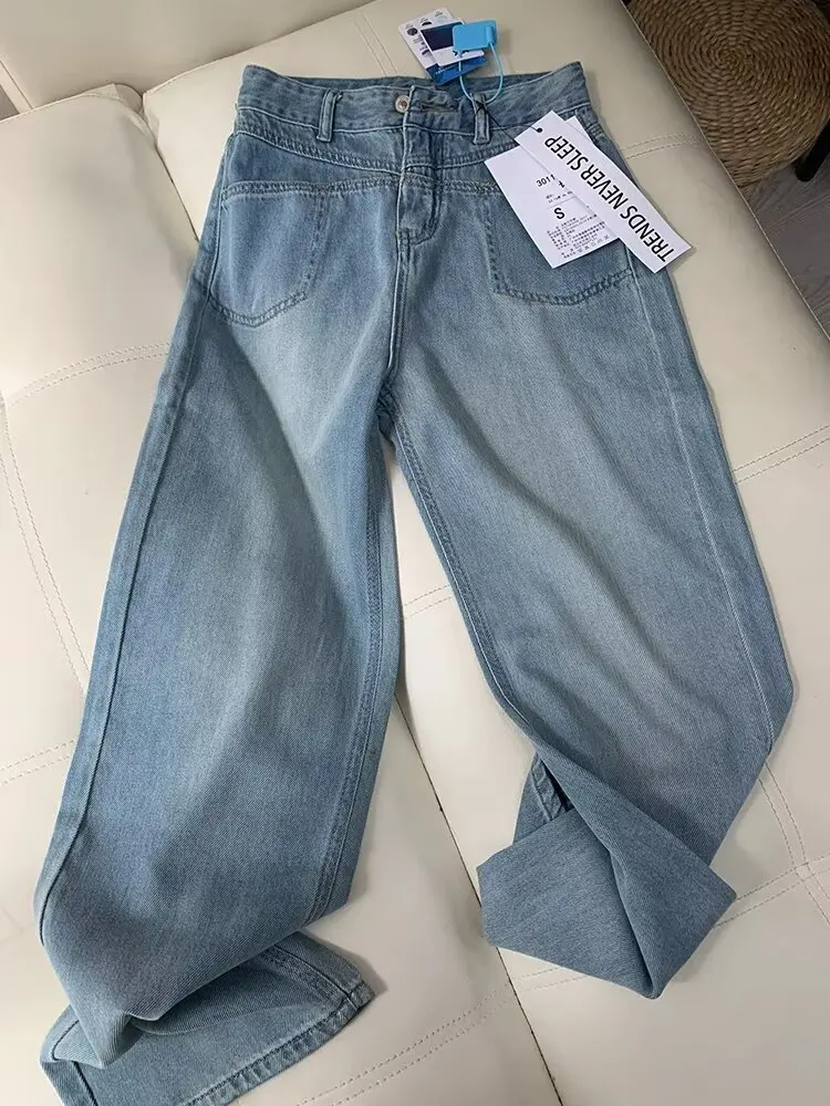 plus Size Women's High Waist Straight Leg Denim Summer New Style Loose Fit Floor Length Ice Silk Wide Leg Pants
plus Size Women's High Waist Straight Leg Denim Summer New Style Loose Fit Floor Length Ice Silk Wide Leg Pants