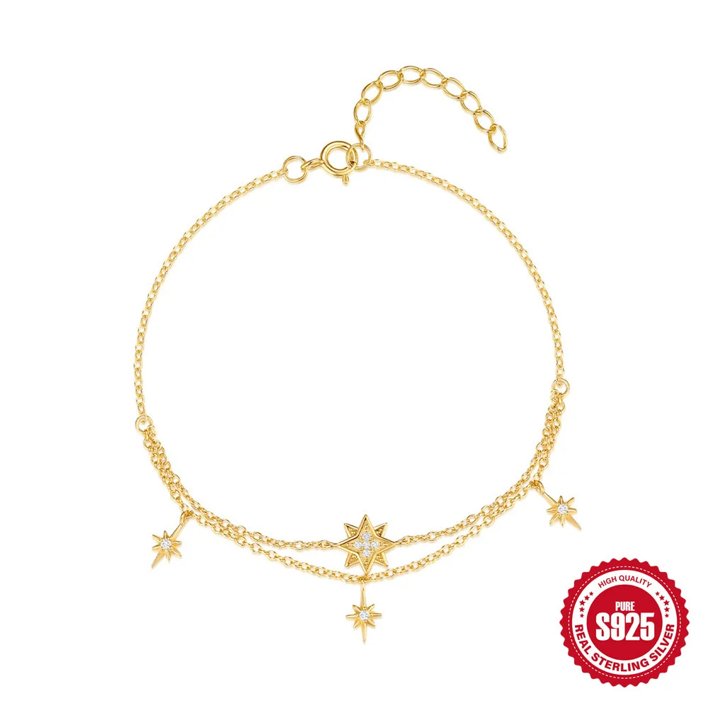 Dawn's Jewel S925 Sterling Silver Personality Selling Eight-pointed Star Diamond Bracelet Trend Ins Cold Atmosphere Quality
Dawn's Jewel S925 Sterling Silver Personality Selling Eight-pointed Star Diamond Bracelet Trend Ins Cold Atmosphere Quality