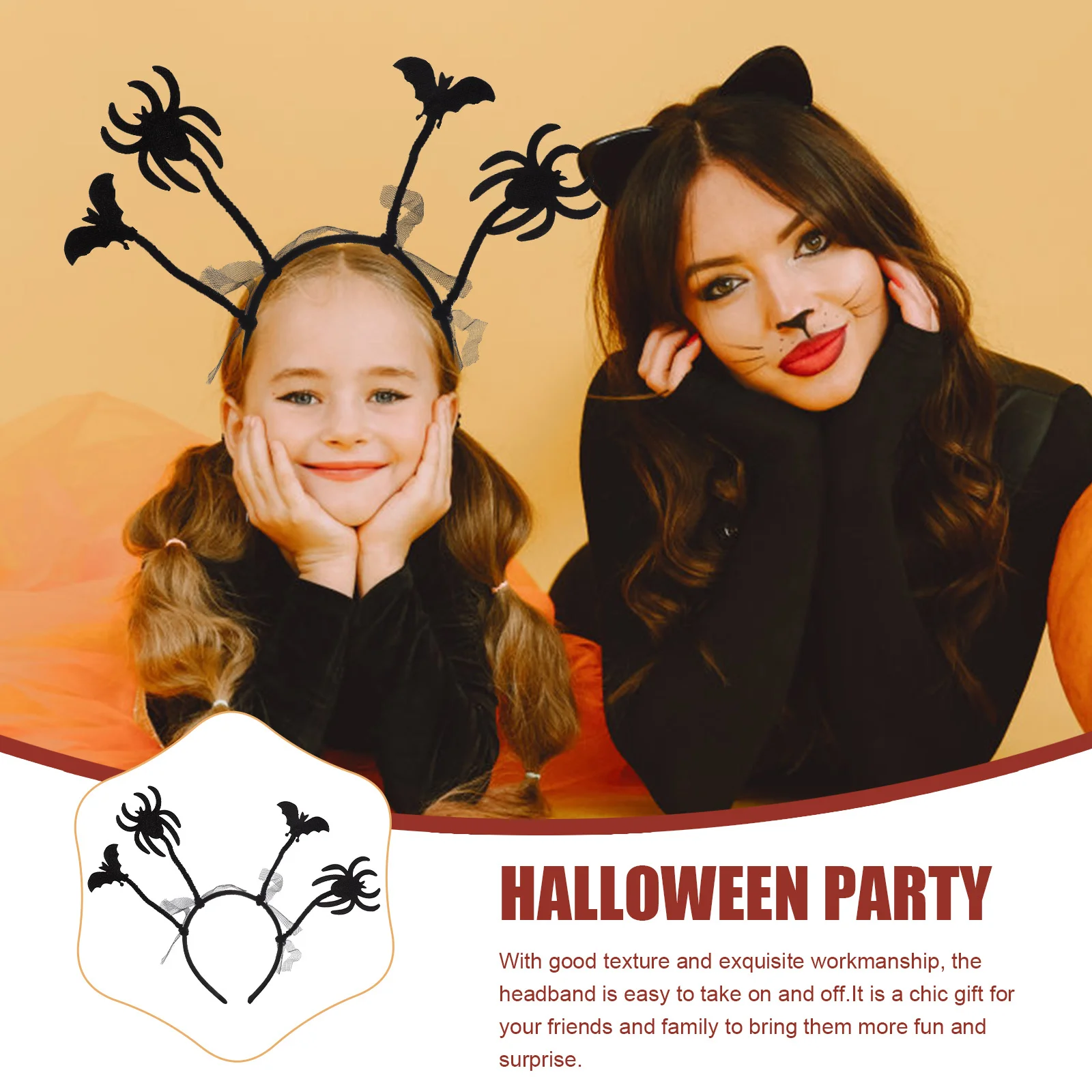2 Pcs Headband Halloween Hair Hoops Cosplay Party Headbands Bat Spider Headdress for Photo Props 
2 Pcs Headband Halloween Hair Hoops Cosplay Party Headbands Bat Spider Headdress for Photo Props