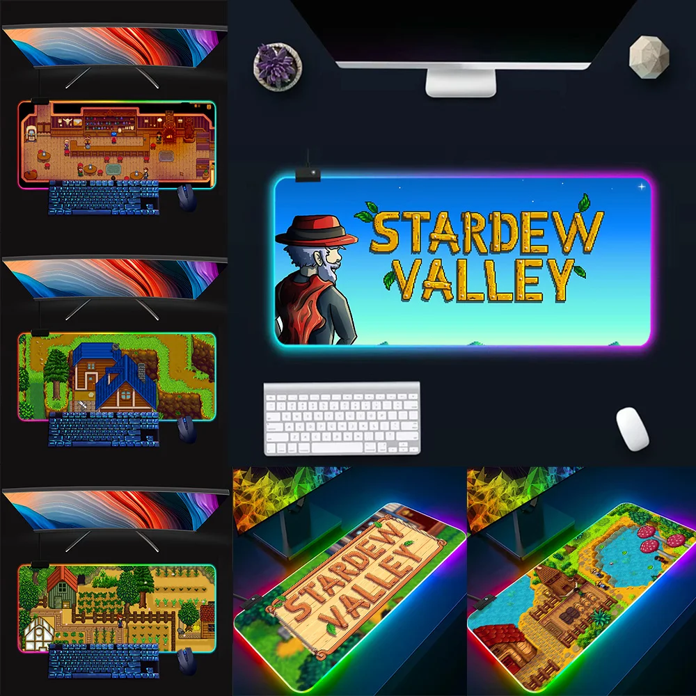 Classic game Stardew Valleys RGB Pc Gamer Keyboard Mouse Pad Mousepad LED Glowing Mouse Mats Rubber Gaming Computer Mausepad
Classic game Stardew Valleys RGB Pc Gamer Keyboard Mouse Pad Mousepad LED Glowing Mouse Mats Rubber Gaming Computer Mausepad