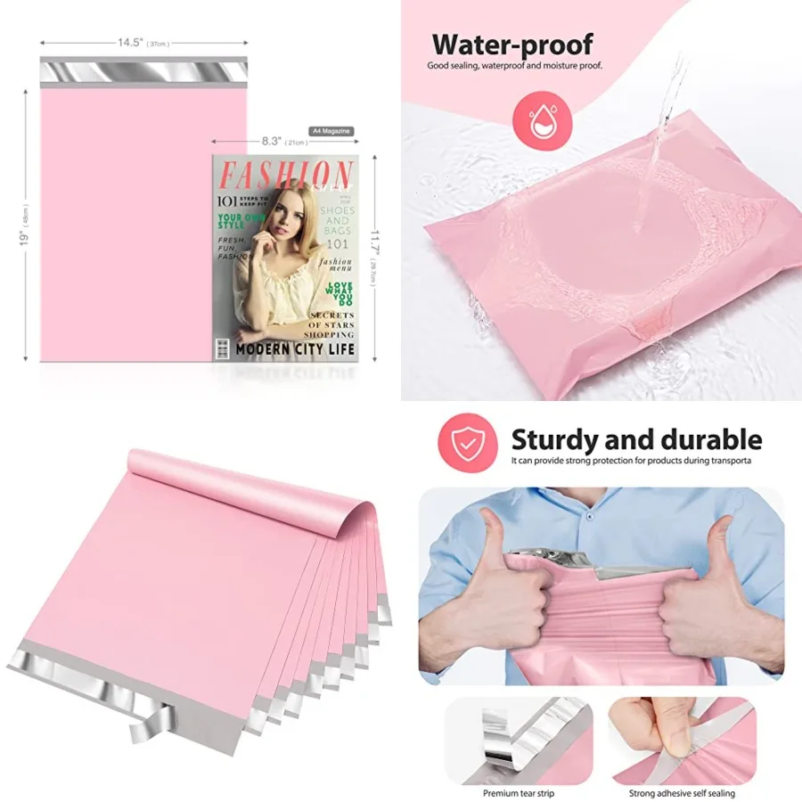 Poly Mailers 14.5x19 Inch 50pc Shipping Bags for Small Business Mailing Envelopes for Clothing, Self Seal Shipping Envelopes Wa
Poly Mailers 14.5x19 Inch 50pc Shipping Bags for Small Business Mailing Envelopes for Clothing, Self Seal Shipping Envelopes Wa