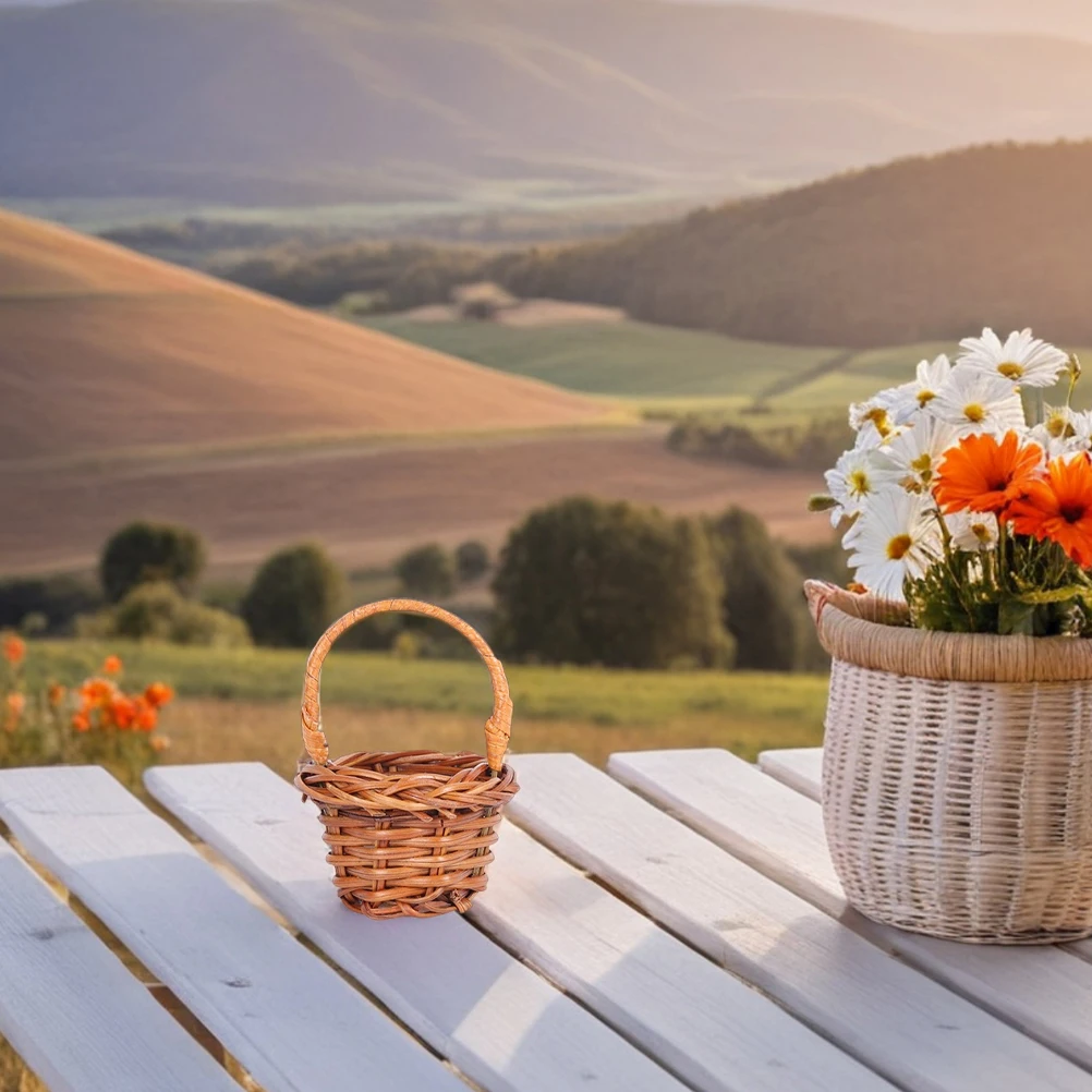 1pcs Rattan Woven Flower Baskets Play Scene Storage Multifunctional Handmade Mini Craft Baskets Wedding Party Favors
1pcs Rattan Woven Flower Baskets Play Scene Storage Multifunctional Handmade Mini Craft Baskets Wedding Party Favors