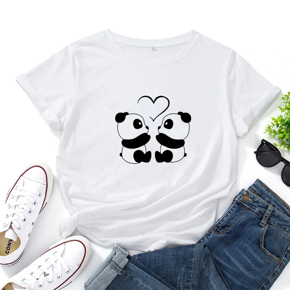 Women Cotton O-neck Casual Short-sleeved Women T Shirt Panda Love Panda T-shirt Women Harajuku Fashion Cute Print Graphic Tees
Women Cotton O-neck Casual Short-sleeved Women T Shirt Panda Love Panda T-shirt Women Harajuku Fashion Cute Print Graphic Tees
