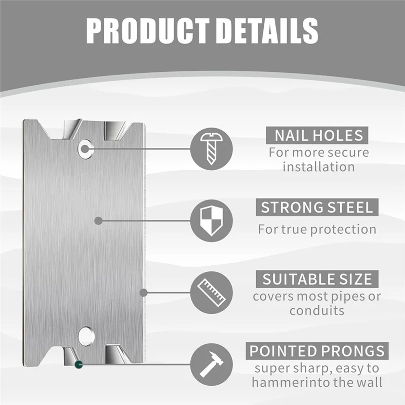 AEE2-30Pcs Nail Board-Steel Safety Panels For Protecting Pipes And Wiring-Essential Nail Protection For Construction Projects
AEE2-30Pcs Nail Board-Steel Safety Panels For Protecting Pipes And Wiring-Essential Nail Protection For Construction Projects