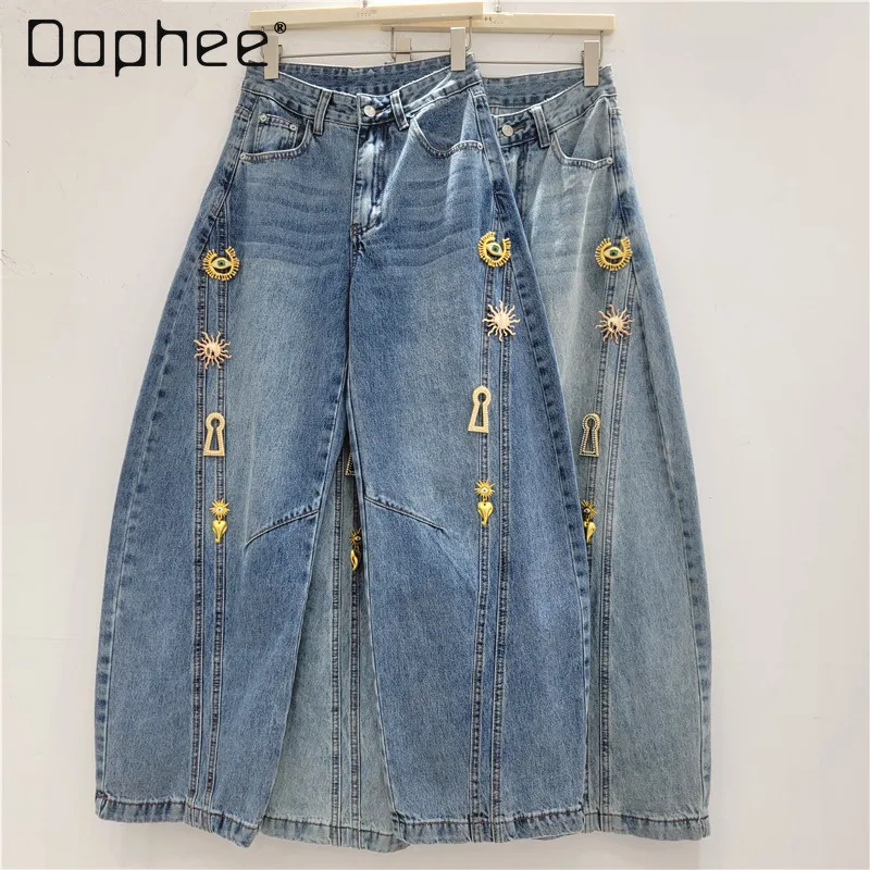 2026 Spring Metal Buckle Decorative Mid-waist Wide-leg Jeans Washed Scimitar Trousers Casual Versatile Women Jeans
2026 Spring Metal Buckle Decorative Mid-waist Wide-leg Jeans Washed Scimitar Trousers Casual Versatile Women Jeans