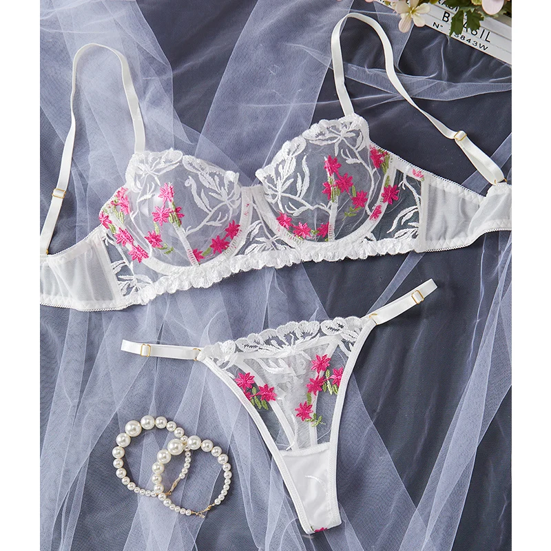 Fairy Sexy Lingerie White Tulle Transparent Lingerie Set Women Fancy Embroidery Lace Underwear Intimate Beautiful Bralette Set
Fairy Sexy Lingerie White Tulle Transparent Lingerie Set Women Fancy Embroidery Lace Underwear Intimate Beautiful Bralette Set