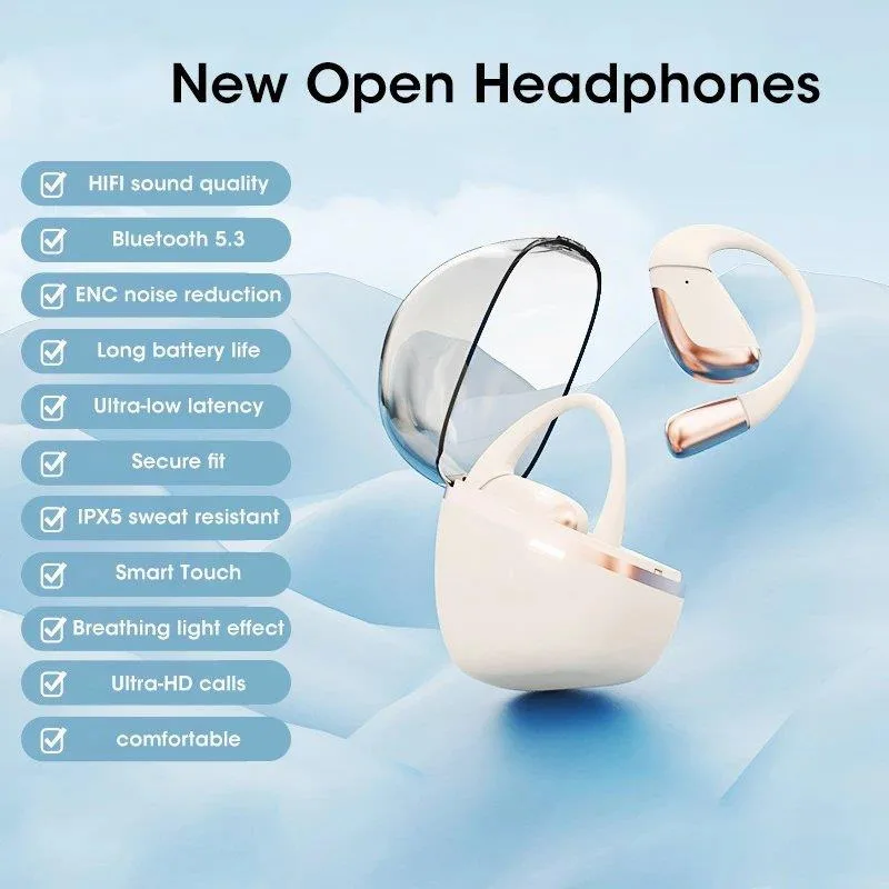 Wireless Noise Cancelling Bluetooth Earphones With Long Battery Life And No Pain When Worn, Bone Conduction Sports Earphones
Wireless Noise Cancelling Bluetooth Earphones With Long Battery Life And No Pain When Worn, Bone Conduction Sports Earphones