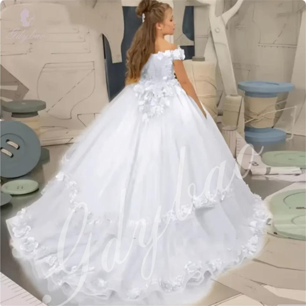 White Flower Girl Dress Fluffy Appliqués First Communion Birthday Prom Party Customization Little Girl Costumes
White Flower Girl Dress Fluffy Appliqués First Communion Birthday Prom Party Customization Little Girl Costumes