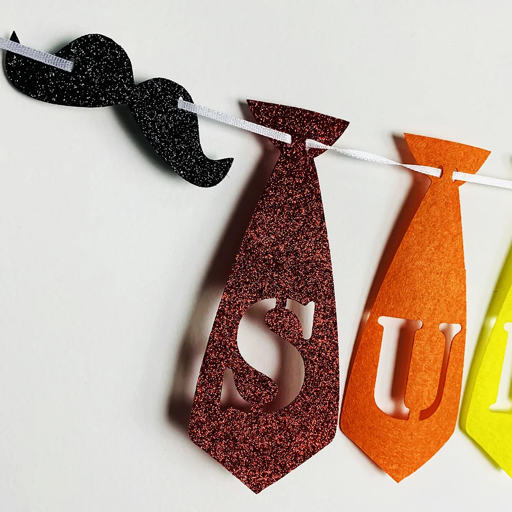 Banner Party Decoration for Father's Day Dad Birthday Celebration Garland String Decorative Tie Mustache Theme Family
Banner Party Decoration for Father's Day Dad Birthday Celebration Garland String Decorative Tie Mustache Theme Family
