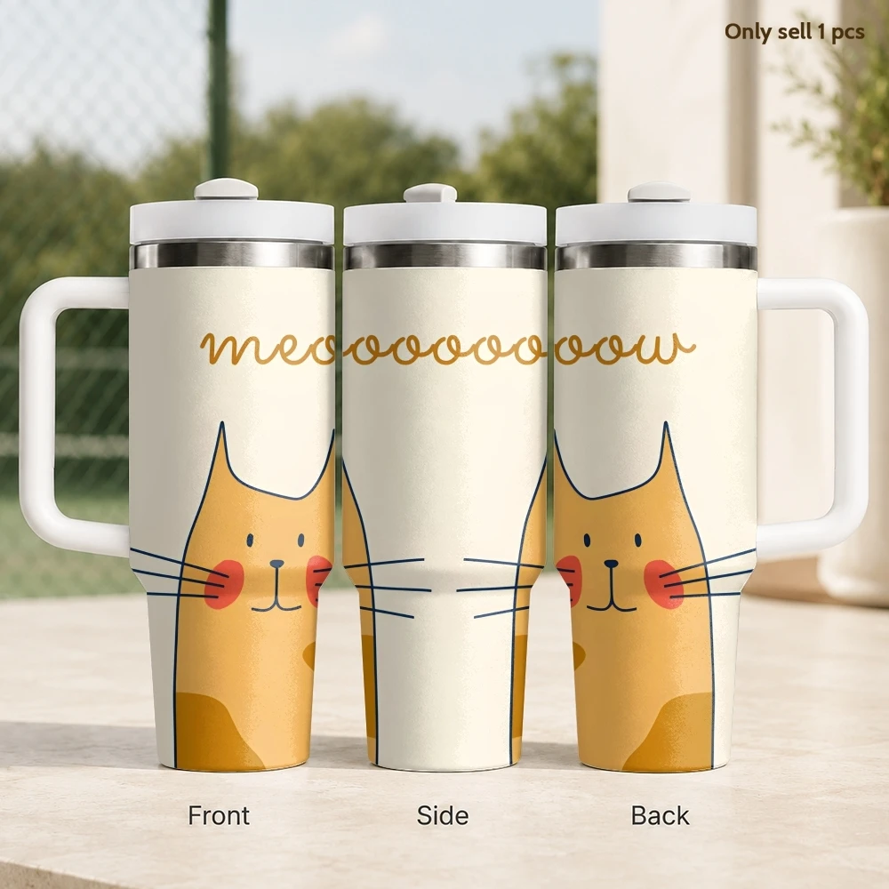 Cat Peeking Sneaky Cute Vacuum Flasks 40oz Stainless Steel Insulated Tumbler with Handle Straw Leakproof Cup Daily Travel Mug
Cat Peeking Sneaky Cute Vacuum Flasks 40oz Stainless Steel Insulated Tumbler with Handle Straw Leakproof Cup Daily Travel Mug