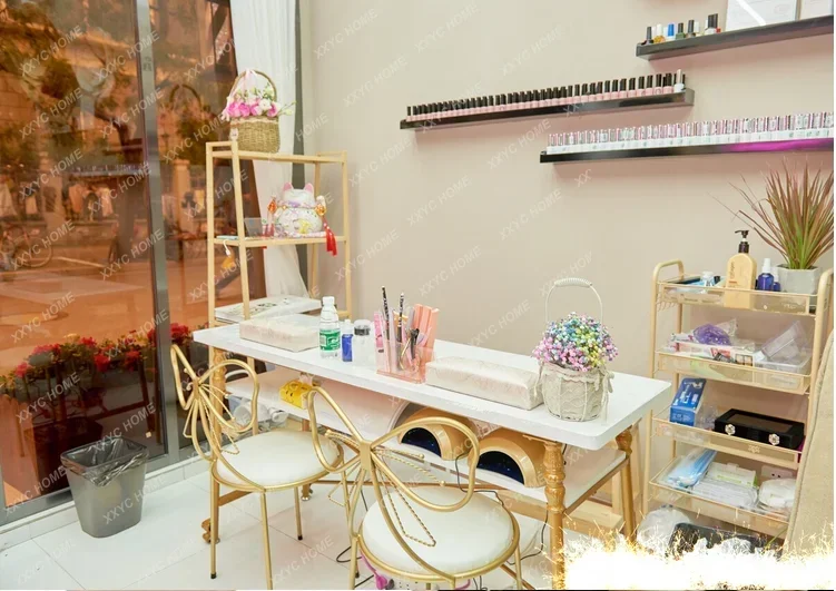 Nordic style gold iron art nail table and chair combination nail cover decoration nail single double long
Nordic style gold iron art nail table and chair combination nail cover decoration nail single double long