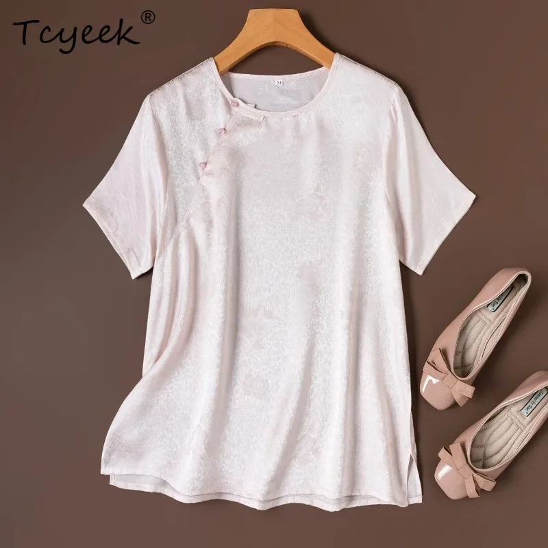 Tcyeek 100% Real Silk Women T Shirt 2026 Summer Skin-friendly Chinese-style Pink Short-sleeved Top Ladies Clothing Ropa De Mujer
Tcyeek 100% Real Silk Women T Shirt 2026 Summer Skin-friendly Chinese-style Pink Short-sleeved Top Ladies Clothing Ropa De Mujer