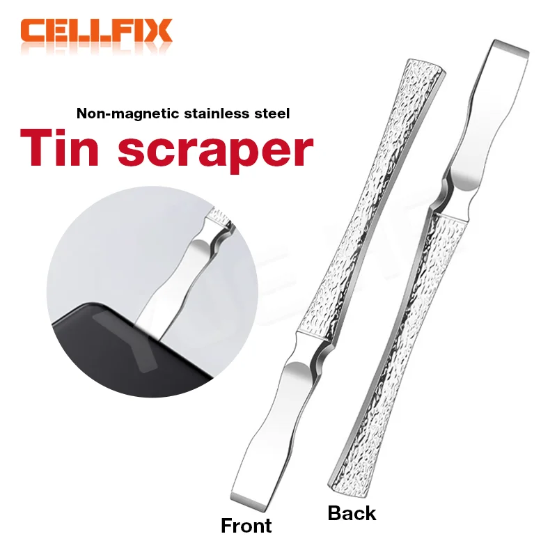 Tribe Tool Non-magnetic Stainless Steel Tin Scraper High Hardness High Temperature Resistance for Mobile Phone PCB Repair tool
Tribe Tool Non-magnetic Stainless Steel Tin Scraper High Hardness High Temperature Resistance for Mobile Phone PCB Repair tool