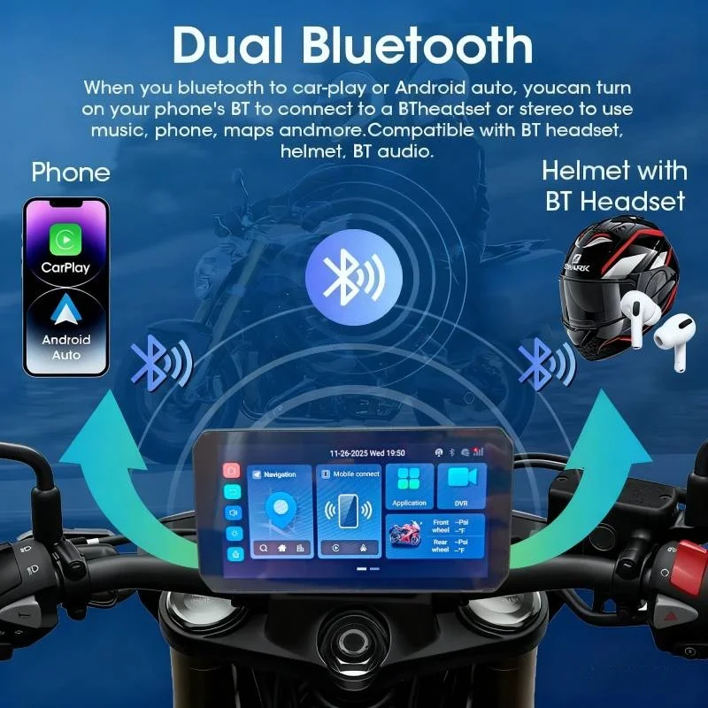 Universal motorcycle navigator 6.1 inch Android system, quick release design IP67 waterproof high definition camera CarPlay
Universal motorcycle navigator 6.1 inch Android system, quick release design IP67 waterproof high definition camera CarPlay
