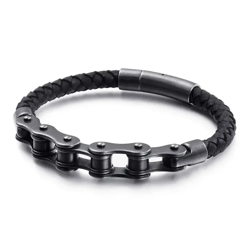 Exquisite Fashion Mechanical Chain Woven Black Leather Bracelet Men\\'s Creative Bicycle Jewelry Gift Accessories
Exquisite Fashion Mechanical Chain Woven Black Leather Bracelet Men\\'s Creative Bicycle Jewelry Gift Accessories