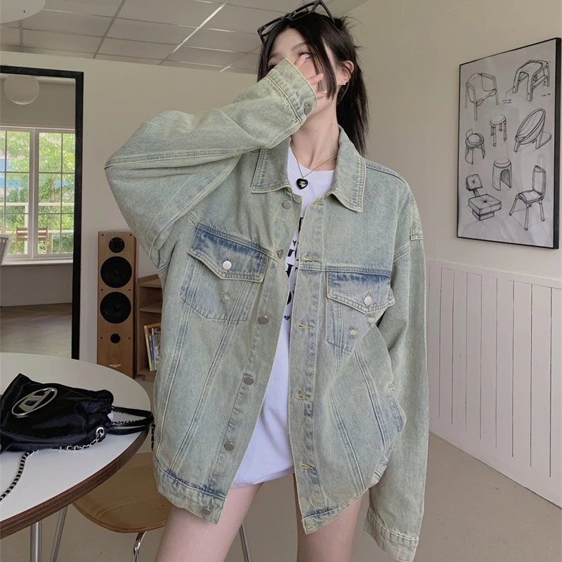 Denim Coats Unisex Womens Autumn Down Notched Button-Down Professional Beaded High-End Sashes Subcultural Functional Temperament
Denim Coats Unisex Womens Autumn Down Notched Button-Down Professional Beaded High-End Sashes Subcultural Functional Temperament