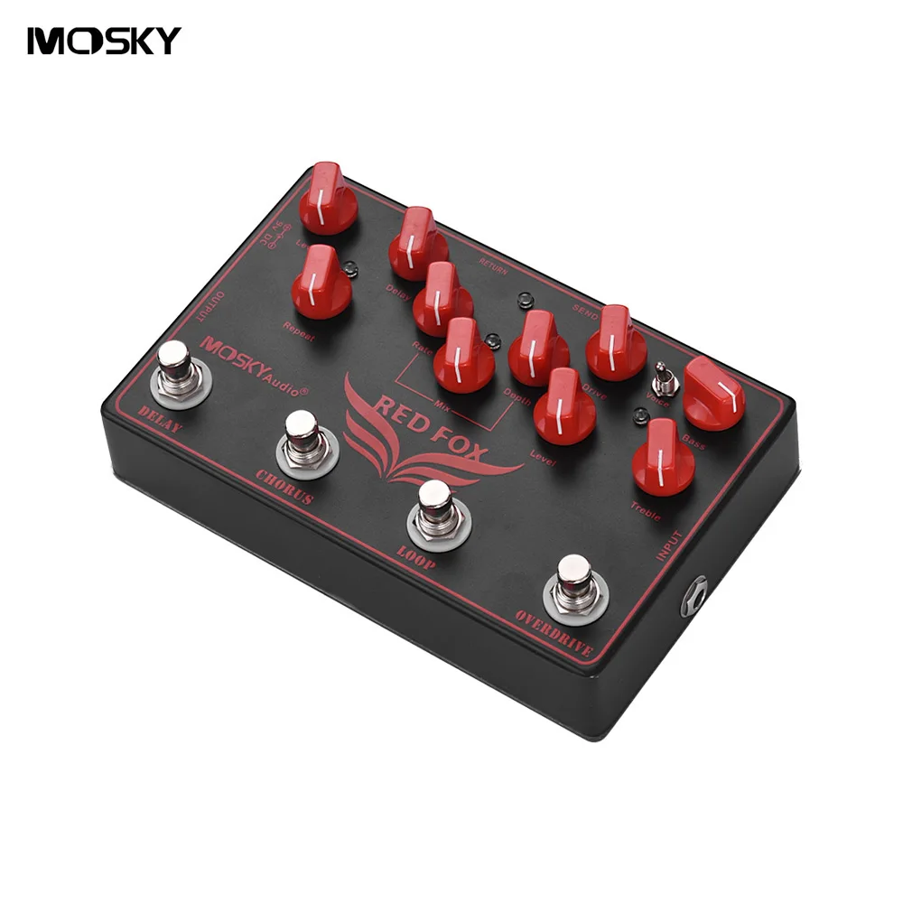 Moskyaudio Red Fox Multi-Effects Pedal, 4-in-1 Combo with Delay,Chorus,Overdrive&FX Loop,Classic Stompbox for Electric Guitar
Moskyaudio Red Fox Multi-Effects Pedal, 4-in-1 Combo with Delay,Chorus,Overdrive&FX Loop,Classic Stompbox for Electric Guitar