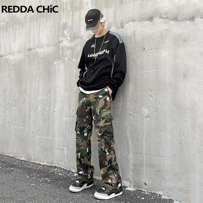 Джинсы REDDACHIC мужские рваные камуфляжные, винтажные прямые свободные брюки-карго из денима с карманами и брызгами в стиле Харадзюку, рабочая одежда в стиле хип-хоп
Джинсы REDDACHIC мужские рваные камуфляжные, винтажные прямые свободные брюки-карго из денима с карманами и брызгами в стиле Харадзюку, рабочая одежда в стиле хип-хоп
