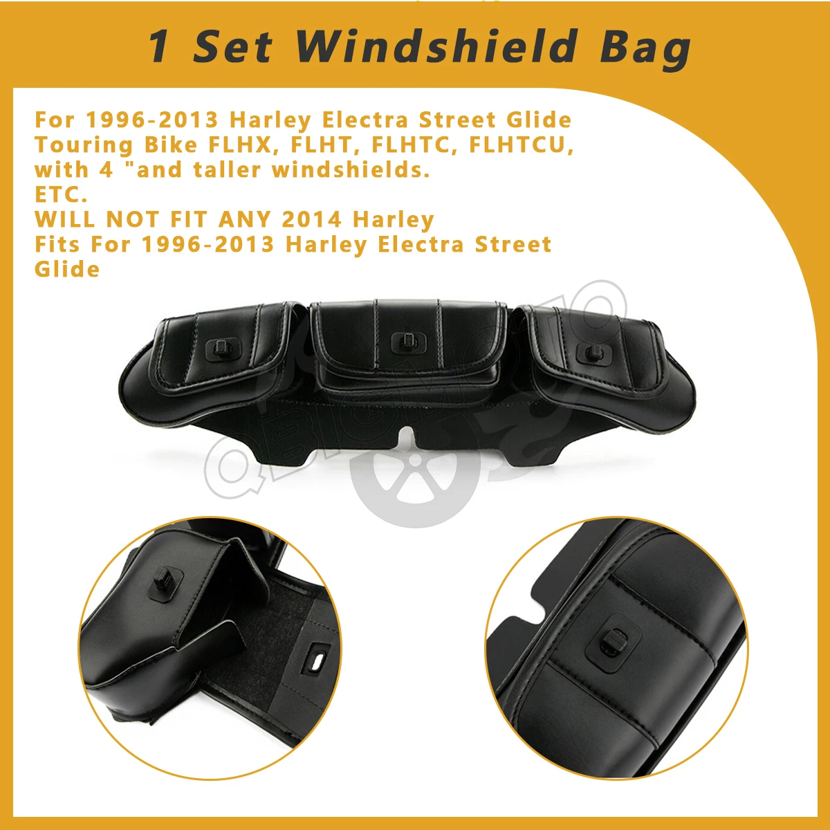 Motorcycle 3-Slot PU Saddlebags Parts For Harley Electra Touring Glide FLHT FLHX 1996-2013Windshield Batwing Fairing Pouch Bag
Motorcycle 3-Slot PU Saddlebags Parts For Harley Electra Touring Glide FLHT FLHX 1996-2013Windshield Batwing Fairing Pouch Bag