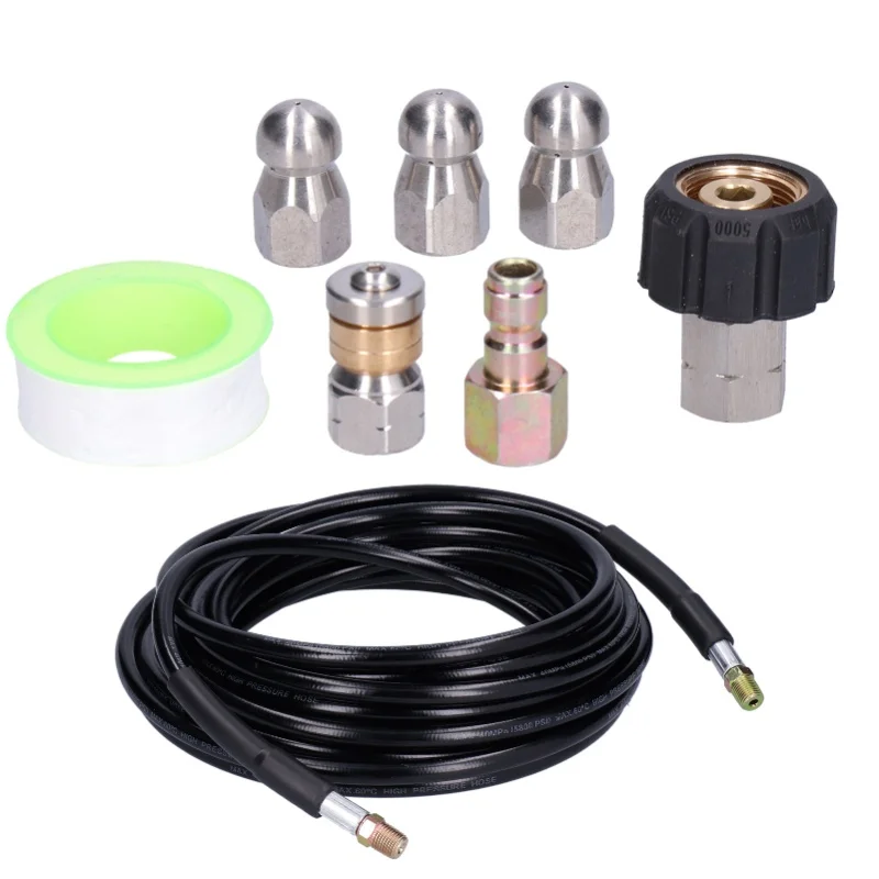 Drain Cleaning Hose Sewer Jetter Kit Pressure Washer Quick Connector Nozzle Accessories
Drain Cleaning Hose Sewer Jetter Kit Pressure Washer Quick Connector Nozzle Accessories