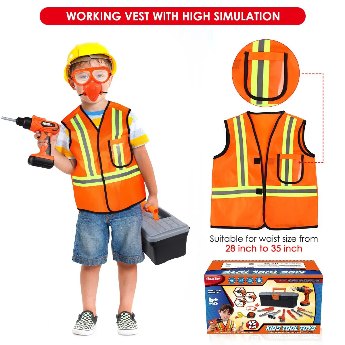Kids Repair Tools Playset Pretend Construction Toys Electric Saw Drill Pliers Goggles Storage Box Hand Eye Coordination Gift
Kids Repair Tools Playset Pretend Construction Toys Electric Saw Drill Pliers Goggles Storage Box Hand Eye Coordination Gift