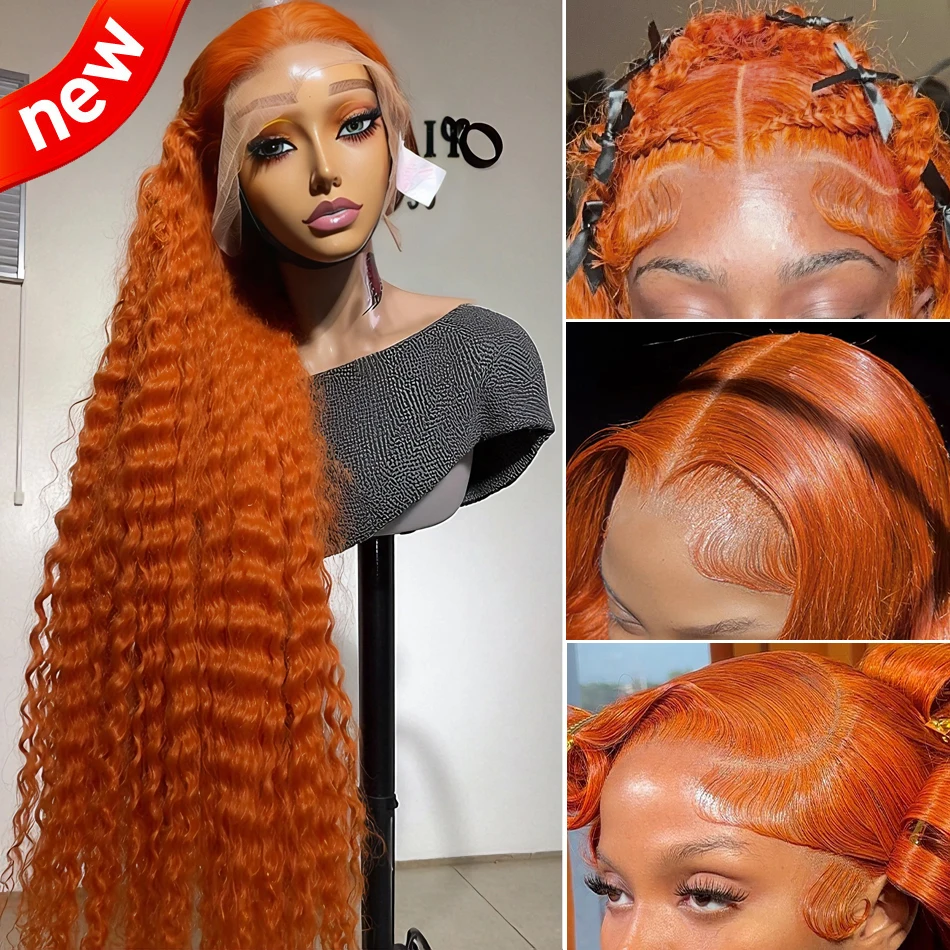 Orange Ginger Lace Front Wig Curly Human Hair Wigs 30 36 Inch Deep Wave Frontal Wig 13x6 13x4 HD Lace Front Human Hair Wig
Orange Ginger Lace Front Wig Curly Human Hair Wigs 30 36 Inch Deep Wave Frontal Wig 13x6 13x4 HD Lace Front Human Hair Wig