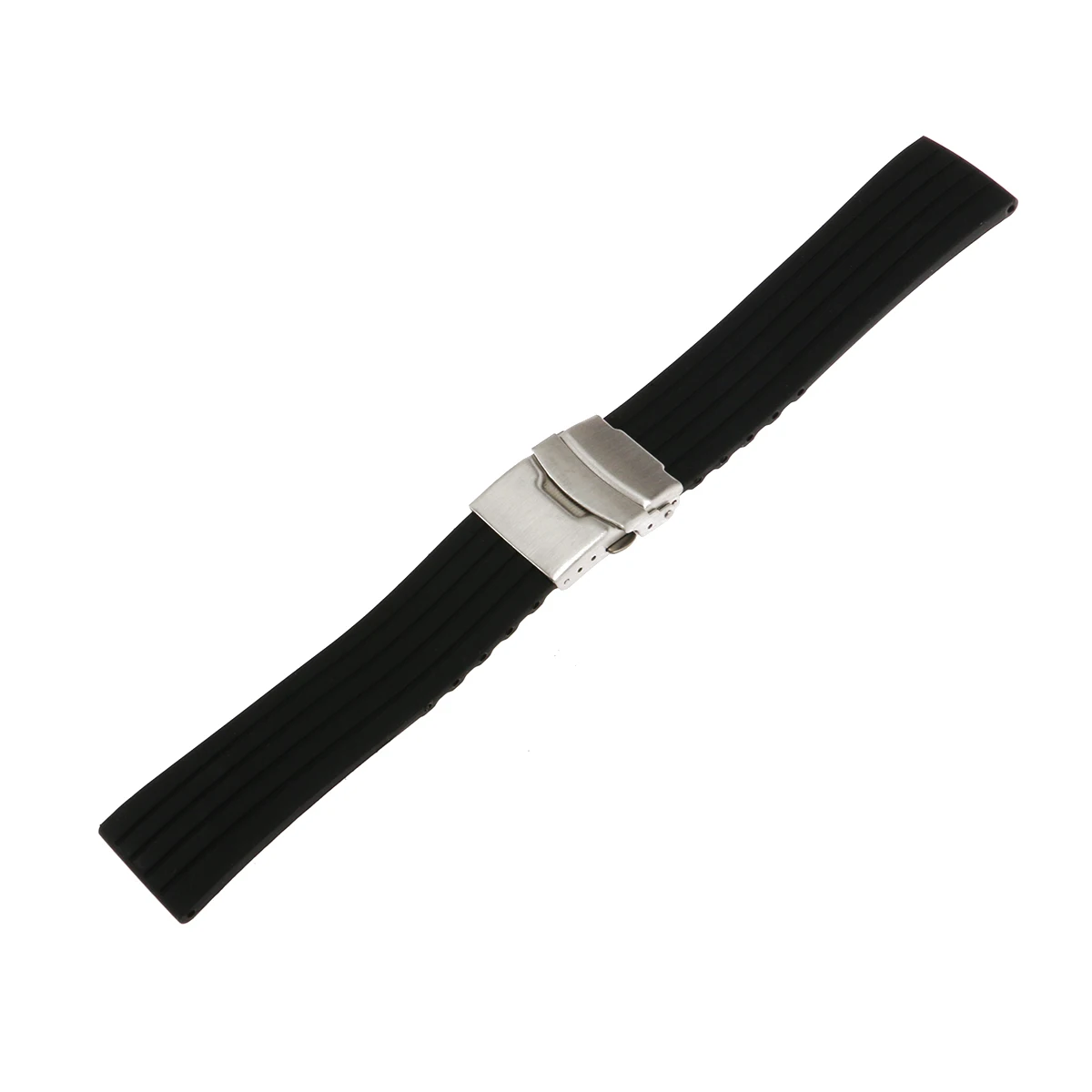 22Mm Waterproof Black Silicone Watch Band Strap Stainless Steel Deployment Clasp Quick Release Mechanism Adjustable Durable
22Mm Waterproof Black Silicone Watch Band Strap Stainless Steel Deployment Clasp Quick Release Mechanism Adjustable Durable