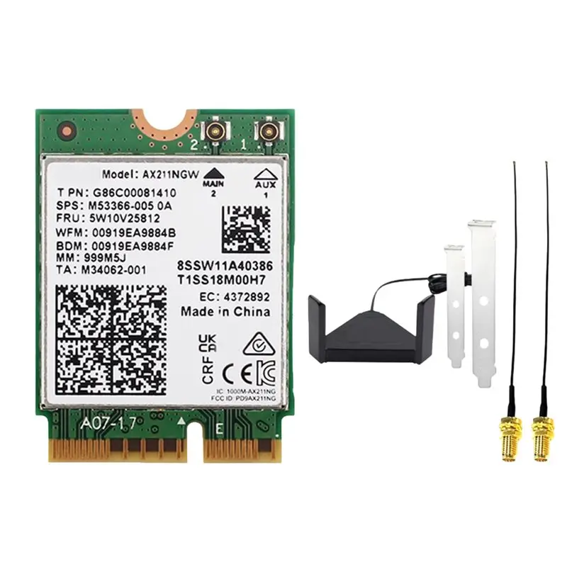 AX211NGW Wi-Fi 6E Wi-Fi-адаптер 5374 Мбит/с, трехдиапазонный (2.4G/5G/6ГГц) с поворотной антенной, Bluetooth 5.3, беспроводной сетевой адаптер
AX211NGW Wi-Fi 6E Wi-Fi-адаптер 5374 Мбит/с, трехдиапазонный (2.4G/5G/6ГГц) с поворотной антенной, Bluetooth 5.3, беспроводной сетевой адаптер