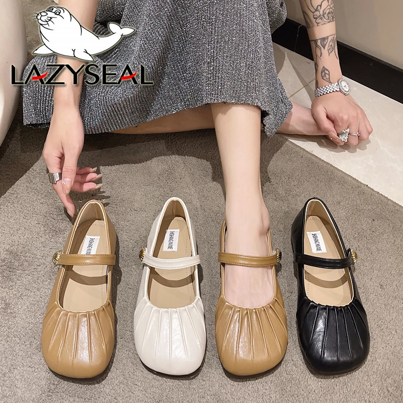 Лаконичные женские туфли LazySeal на плоской подошве, плиссированные, из лакированной кожи, на мягкой подошве, повседневная обувь с квадратным носком и застежкой-липучкой 
Лаконичные женские туфли LazySeal на плоской подошве, плиссированные, из лакированной кожи, на мягкой подошве, повседневная обувь с квадратным носком и застежкой-липучкой