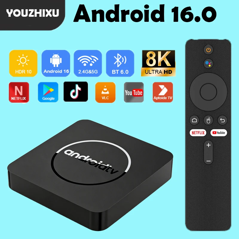 Smart Q10 Android 16 TV Box 8K Media Player Allwinner H313 Google Voice Assistant Dual WiFi6 New Bluetooth 6.0 2026 Set Top Box
Smart Q10 Android 16 TV Box 8K Media Player Allwinner H313 Google Voice Assistant Dual WiFi6 New Bluetooth 6.0 2026 Set Top Box