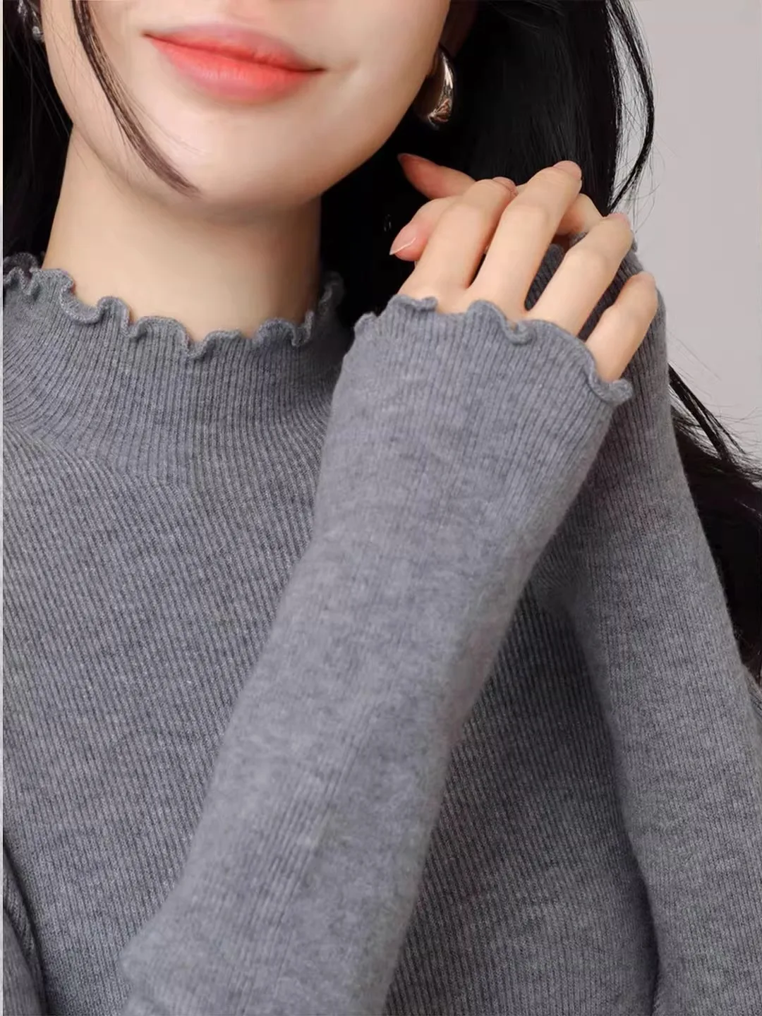Women's Half High Collar Knitwear Soft Long Sleeve Seamless Inner Wear with Wood Grain Autumn Winter Fashion Luxury Base...
Women's Half High Collar Knitwear Soft Long Sleeve Seamless Inner Wear with Wood Grain Autumn Winter Fashion Luxury Base...
